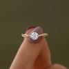 Monkton 14K Gold 925 Silver Wedding Rings for Women Classic Round Zircon Ring For Bridal Party Propose Gifts