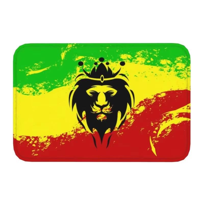 Löwe von Juda Rasta Jamaikanischer Reggae Fußmatte Matte Anti-Rutsch Rastafarian Kunst Badezimmer Küche Garten Teppich Teppich
