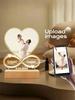 Custom Acrylic Heart Picture Frame with Photo Personalized Anniversary Gift for Couples - Choose Color Women Men