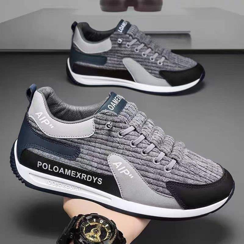 

Men s shoes winter velvet new one-pedal thermal cotton shoes corduroy men s casual versatile sports casual shoes 39