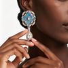 Vintage European & American Rhinestone Flower Drop Earrings: Retro Court Style High-End Accessories for Women