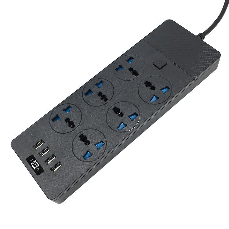 5m 6-Outlet Power Strip with Switch and USB Ports