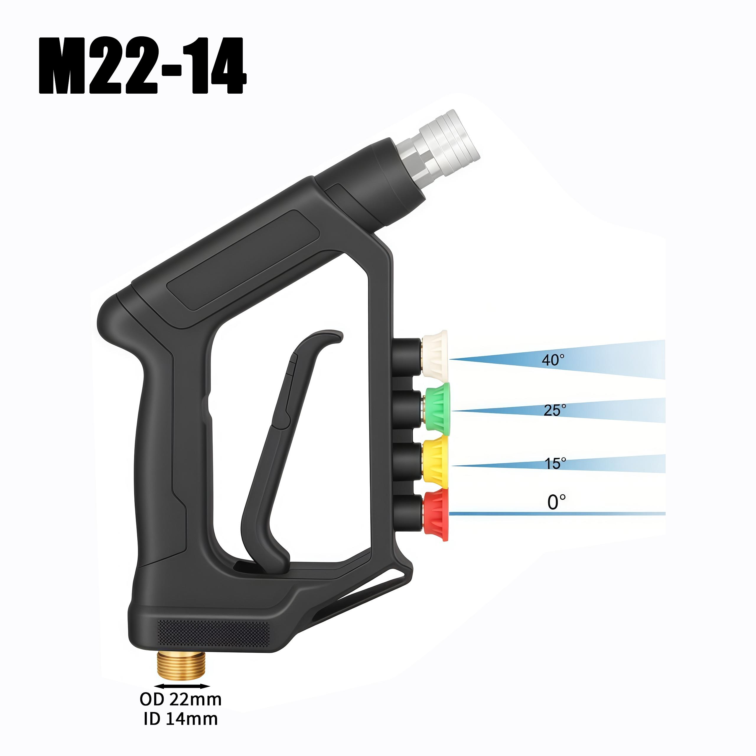 

Car Wash Water Gun - High Pressure Aluminum Core with Quick Connect & 4 Fan Nozzles for Auto Cleaning