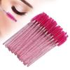 50pcs Nylon Makeup Brush Mascara Wands Eyelash Eyebrow Disposable Portable BrushRose Red