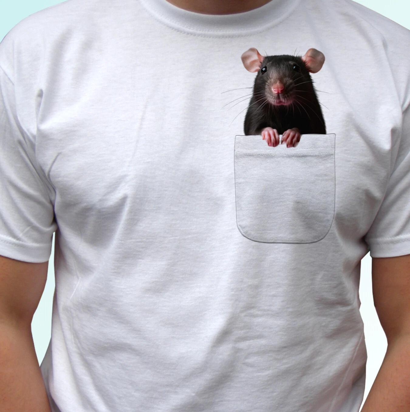 

Rat pocket no6 print white kids boys T-Shirt animal tee top design gift all sizes 100