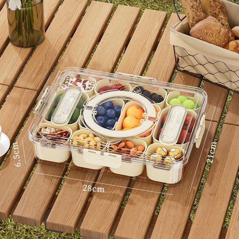 Silicone Divided Fresh-keeping Food Container with Fork & Spoon