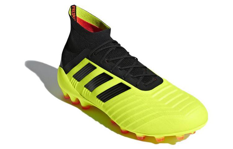 adidas Predator 18.1 AG Cushioning Slip Resistant Abrasion Resistant Soccer Shoes Yellow Black DB3482