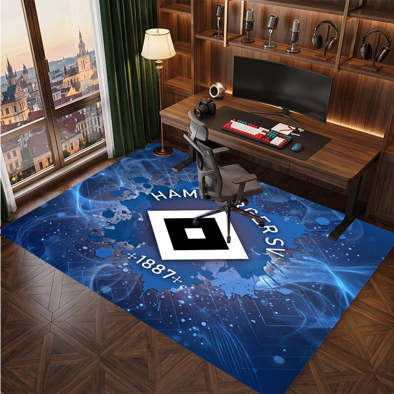 Tappeto in Velluto di Cristallo con Stampa Calcio Hamburger SV, Comodo Assorbente d'Acqua Antiscivolo Tappeto per Pavimenti Interni
