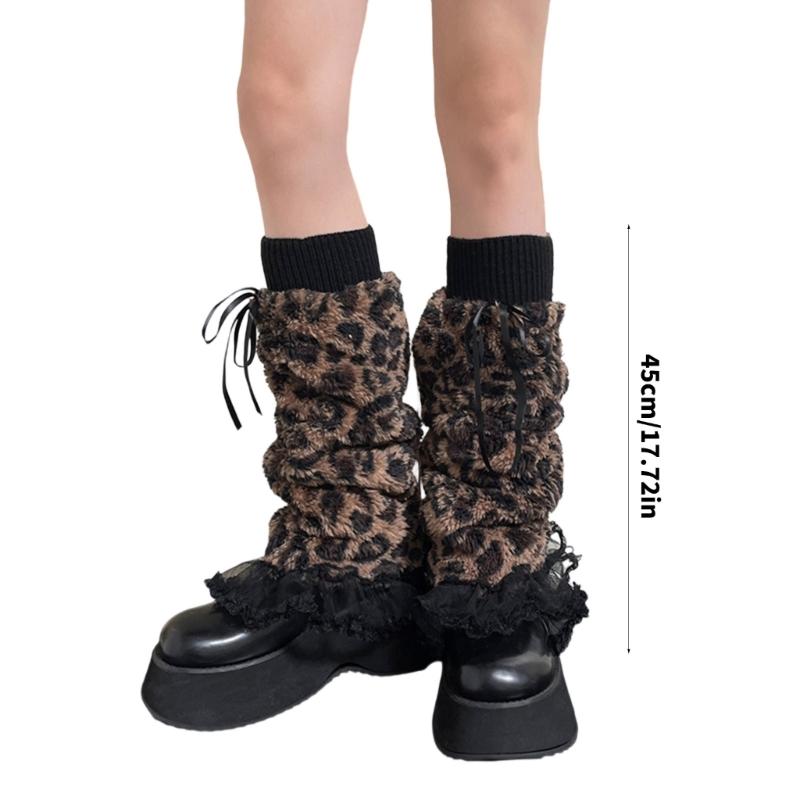 Womens Furry Party Costume Warm Faux Furs Fuzzy Long Boot Shoes Cuffs Cover Leg Warmers/Boot Sleeves/Boot Covers