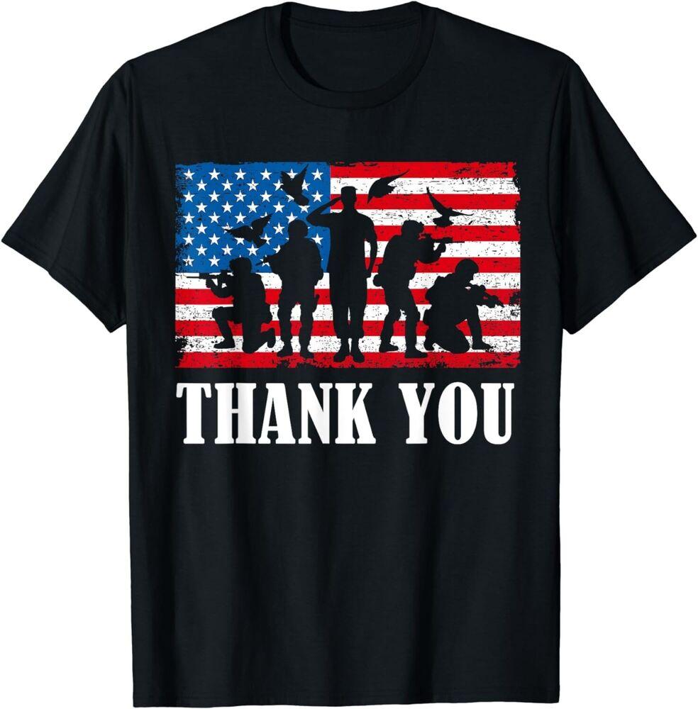 

Thank You! Veterans Day & Memorial Day Partiotic Military Gift Unisex T-Shirt 2XL