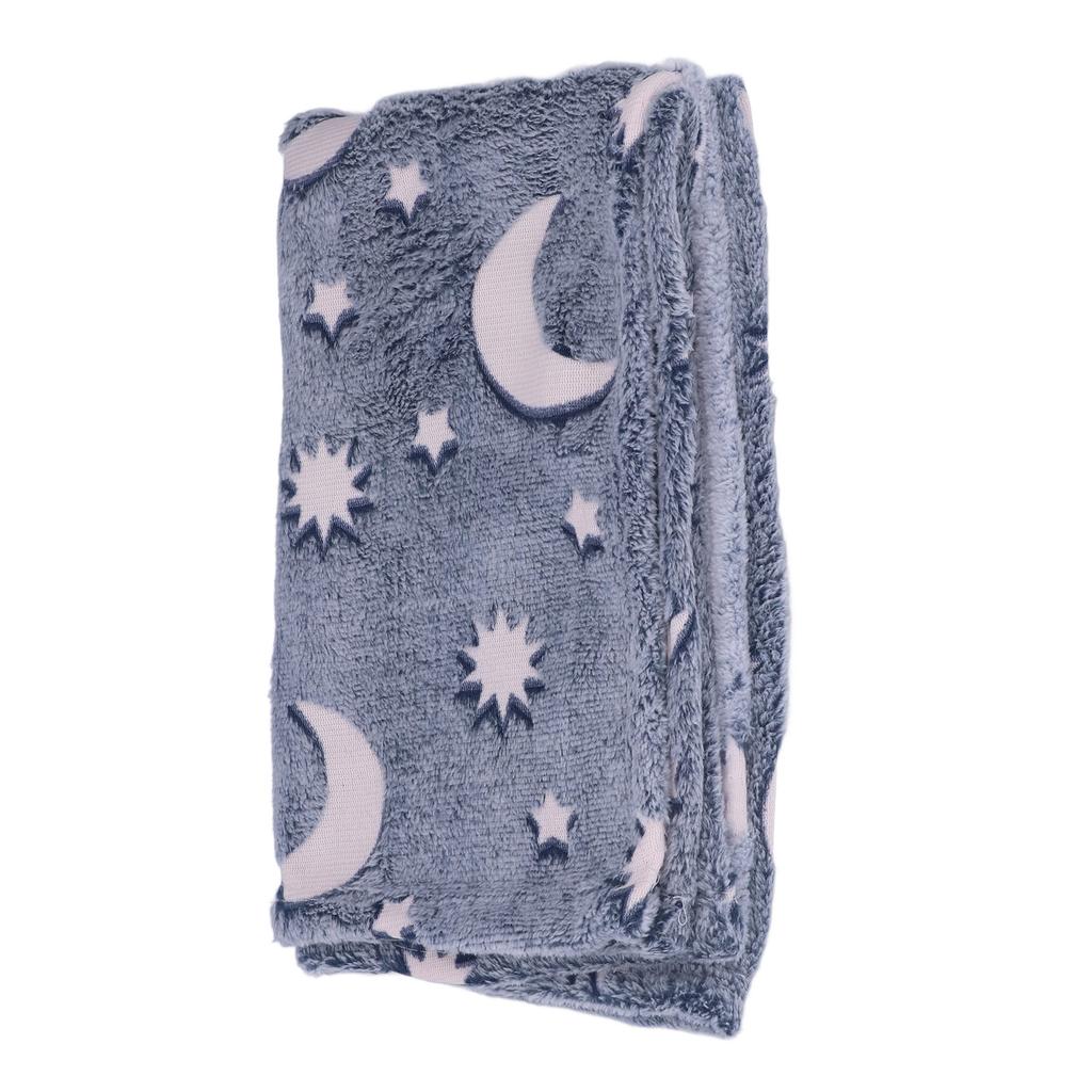 Glowing Polyester Blanket Soft and Warm Fuzzy Blanket for Bed Sofa Couch All SeasonDusty Blue