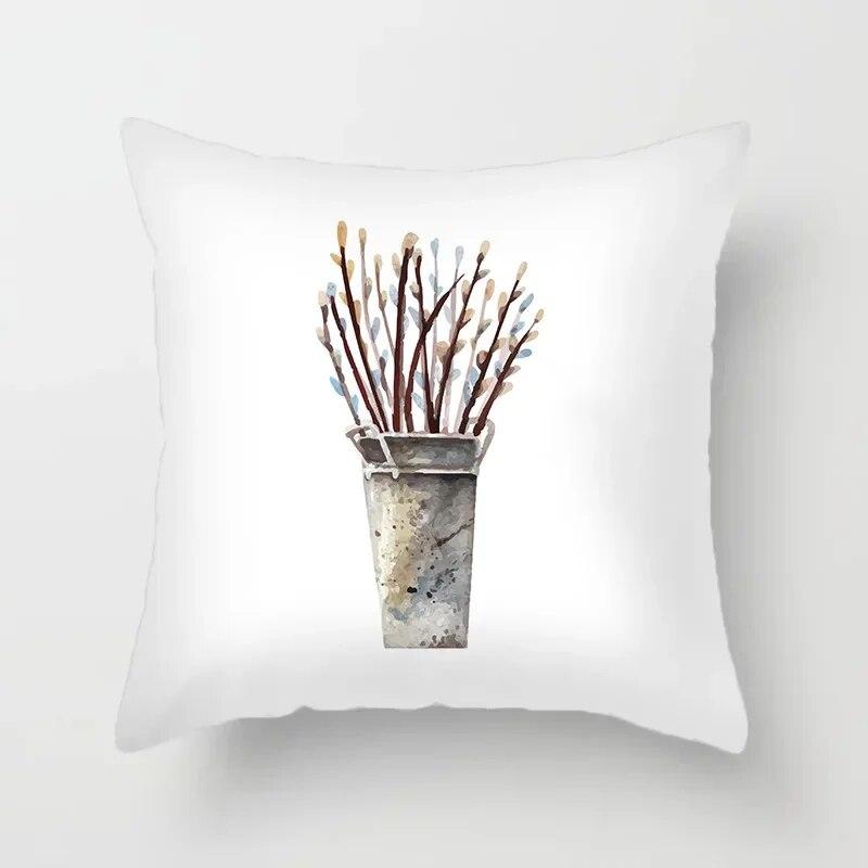 45X45CM Beautiful Flower Peach Skin Pillowcase Living Room Sofa Office Seat Lumbar Cushion Car  Cover Home Decoration