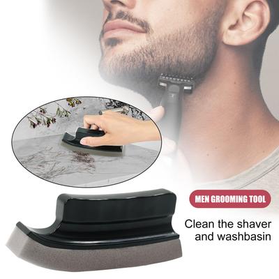 Sink Beard Cleaning Brush with Ergonomic Handle Portable Men Beard Trimming Sponge Brush Countertop Beard Hair Catcher Cleaner Tools