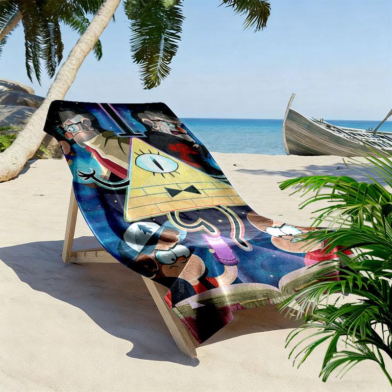 Brave Gravity Falls Print Beach Towel, Large Soft Quick Dry Towel for Beach Camping Swimming