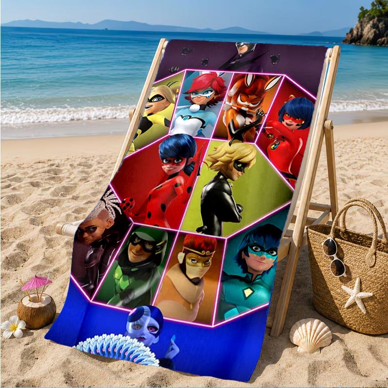 Mira-culous Adventures Beach Towel, Super Soft Microfiber, Perfect Gift for Her/Him, Birthday, for Pool, Beach, Travel, Decor Beach Party