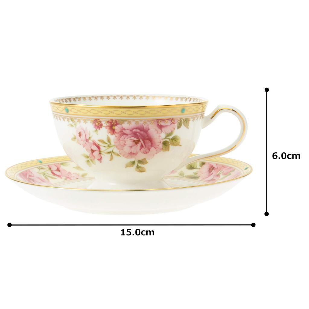 Noritake Hartford Bone China Cup and Saucer (for Both Coffee and Tea), 190cc, T97221/4861