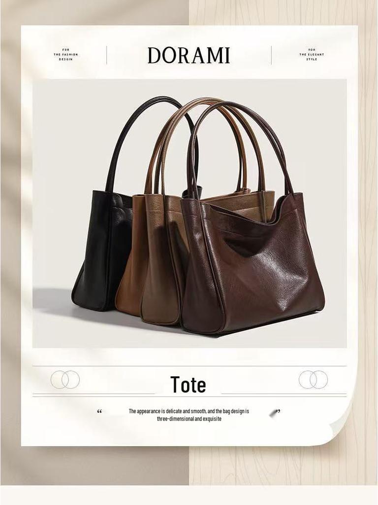 Millard Weiches Leder-Tote - Retro Pendler-Schultertasche für Mutter und Kind, Großes Fassungsvermögen, Vielseitig für 2025.