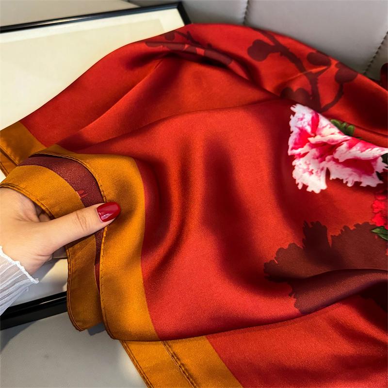 Women 180*80cm Cute Fashion Women's Soft Silk Missing Hijab Escarning Foulard Bandanna Silencers Beach Pareo