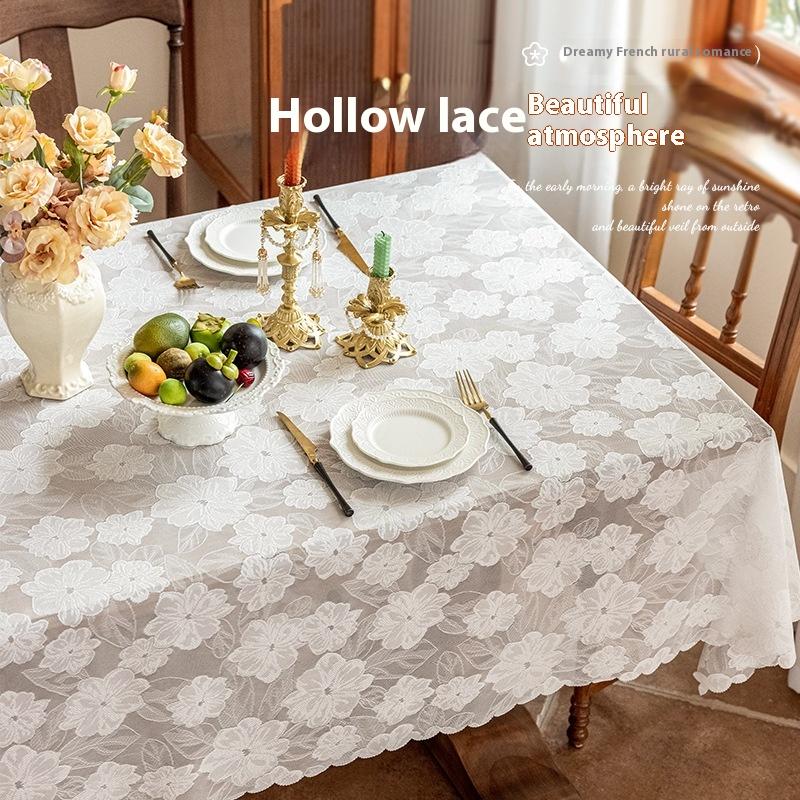 Lace tablecloth, coffee table, high-end sense, light luxury, studio atmosphere, table cover, stall cloth, selling accessories