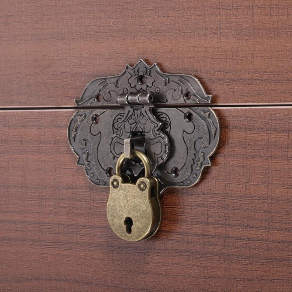 Antique Zinc Alloy Padlock and Hasp for Furniture and Boxes Lock for Jewellery Cases Wooden Storage and Chests