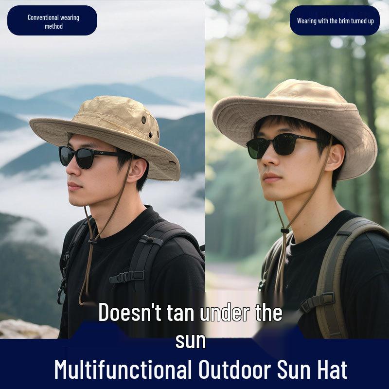 Unisex Camouflage Wide-Brimmed Sun Hat - Foldable Outdoor UV Protection