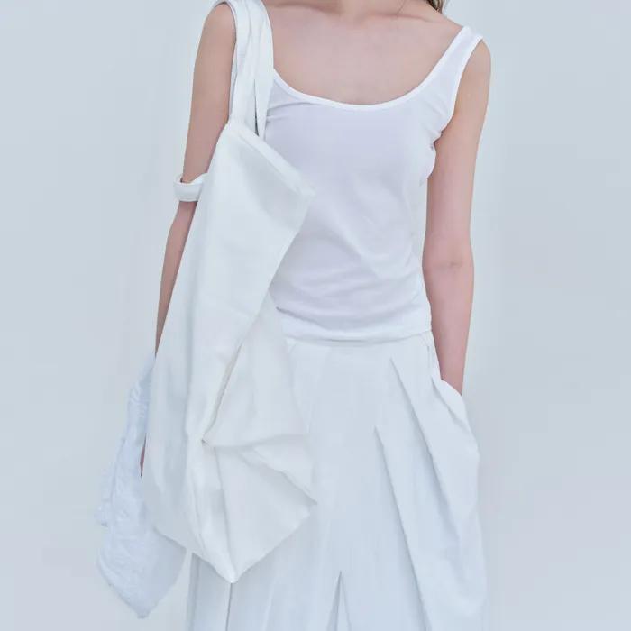 FOLDED COTTON BAG (WHITE)