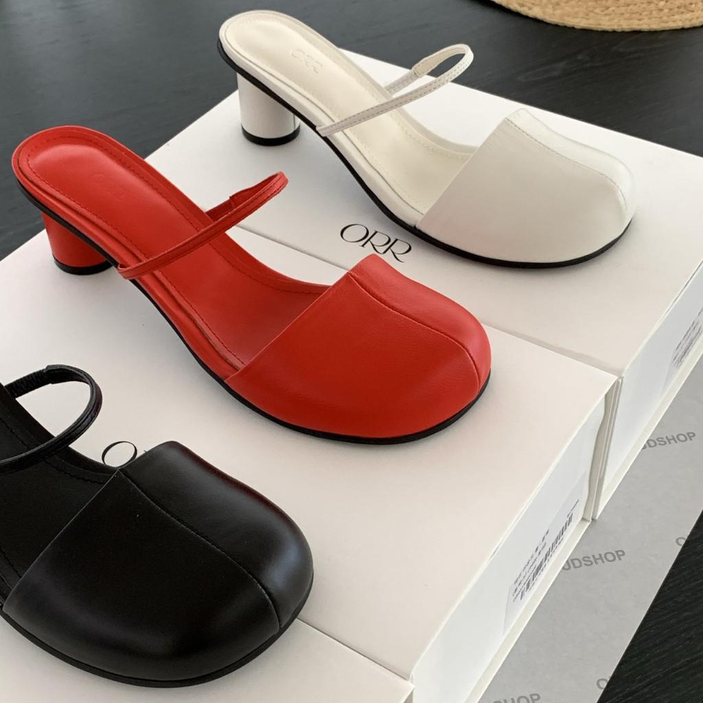 Summer Covered Toe Women's Mule Slippers Elegantly Slide on Outdoor Sandals