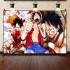 Stendardo Anime One Piece di Luffy, Sfondo per Compleanno Bambini Ragazzi, Decorazione Stanza, Poster, Oggetto di Scena Studio Fotografico