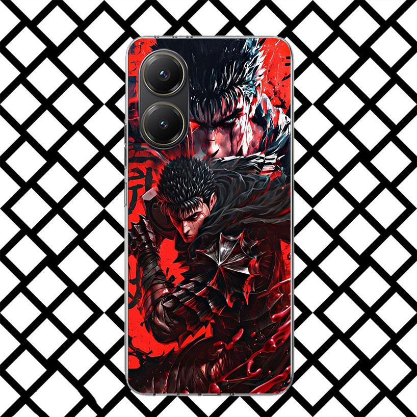Black White G-Guts B-Berserks Phone Case for Xiaomi Poco F7 Ultra X7 X6 X5 Pro X4 Gt M8 M7 Redmi 15 15C 13 13C 12 12C Soft Cover