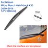 Für Nissan Micra März Fließheck K13 2010-2016 Vorne Hinten Wischer Klingen Pinsel Cutter Zubehör J Haken 2010 2011 2012 2013 2014 2015 2016