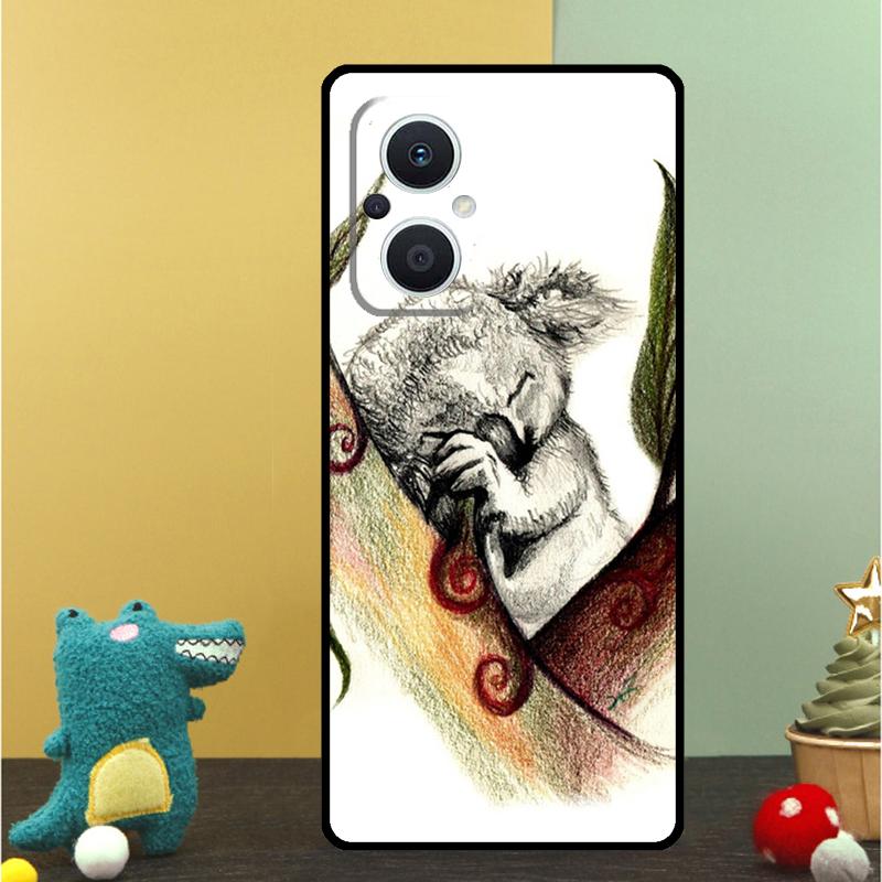 Cartoon Painting Animal Koala Case For OPPO Reno 15 Pro 15F 10 11 12 13 13F 14 14F 8 7 Lite 8T OPPO Find X9 X8 X6 Pro Cover