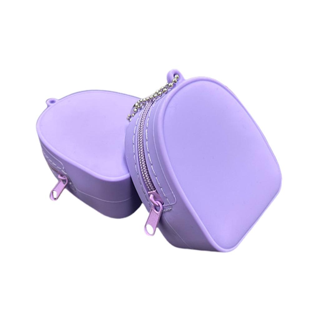 

Многофункциональная косметичка Мягкая силиконовая сумка для хранения Новый кошелек для монет Путешествия фиолетовый