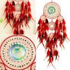 3D Rotating Colorful Owl Dreamcatchers Windchimes with Feathered Wall Hanging Decoration for Bedroom and Living Room