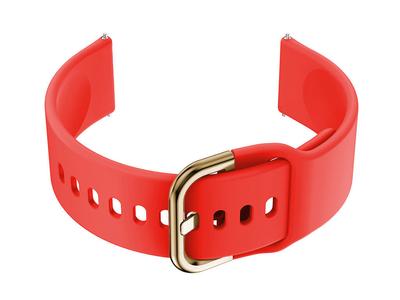 Rubber Strap For Smartwatch U01 - Red/Gold - 22Mm