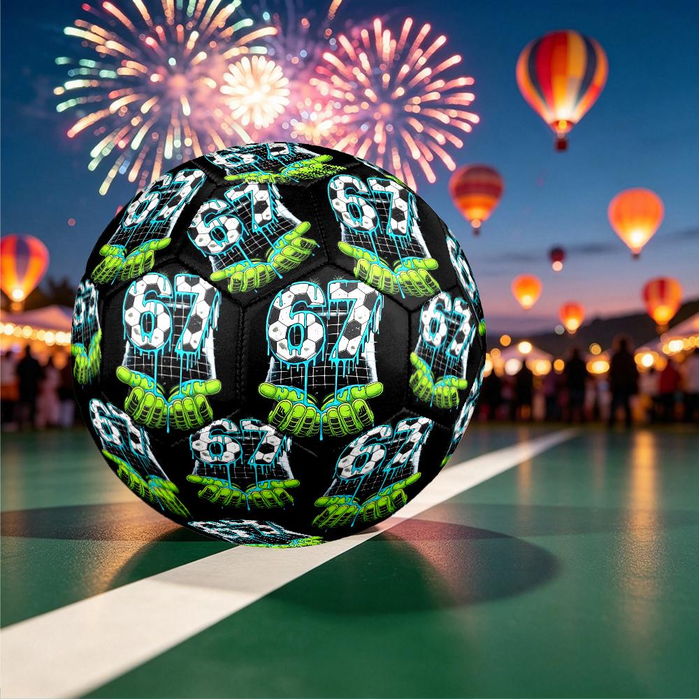 1pc Soccer Ball Pattern Football, Size 5 Soccer Ball Outdoor Athletic Training Ball, Unique Style, Exquisite Holiday Gift