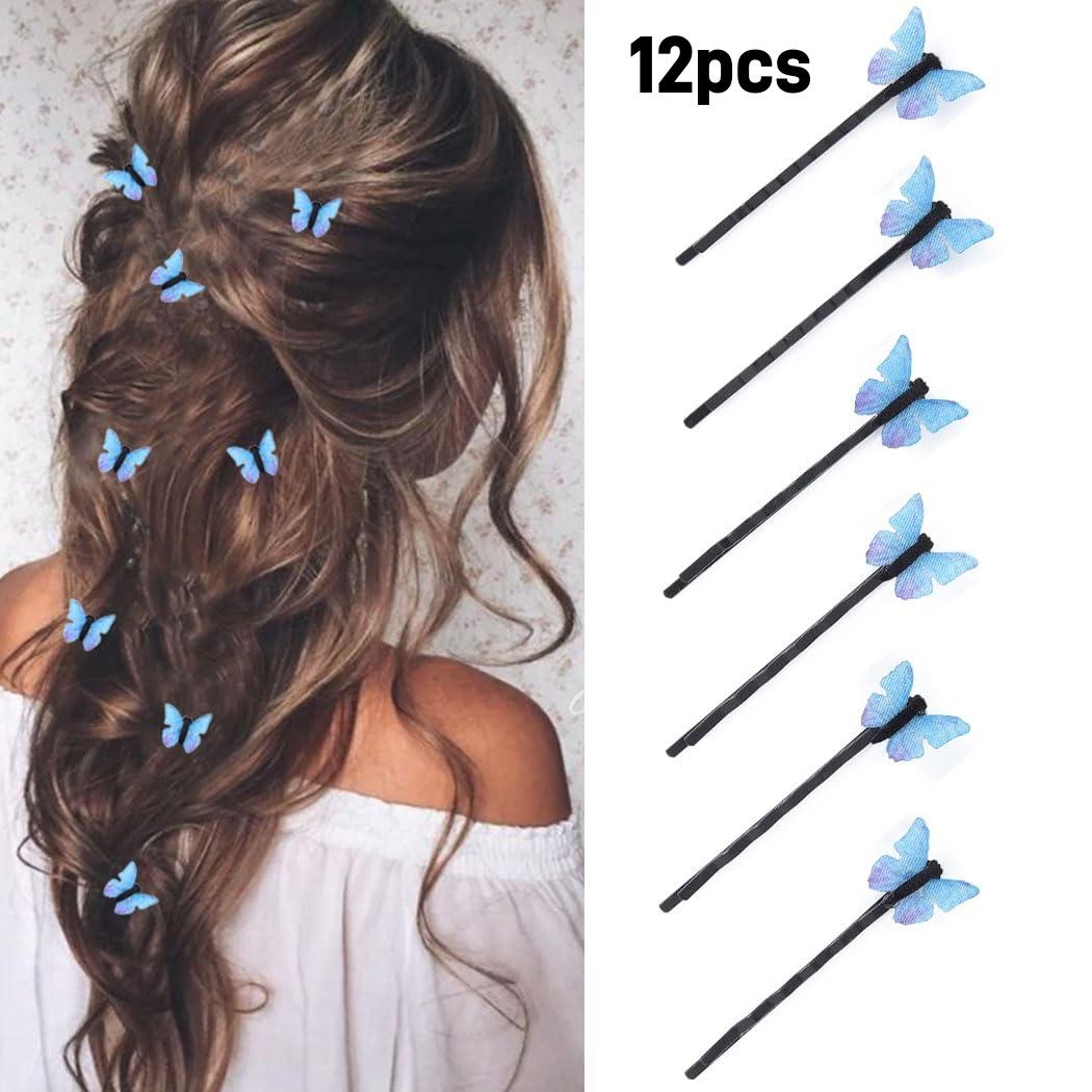 

4-12 шт. Заколки для волос с бабочками, Синие заколки для волос с бабочками, Свадебное украшение для волос, Заколки для волос, Свадебные аксессуары для волос для женщин an