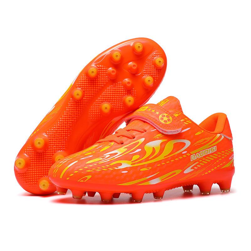 

Children s Velcro Turf Football Shoes - Lace-Free, Long Spikes, Ideal for Elementary School Sports 36