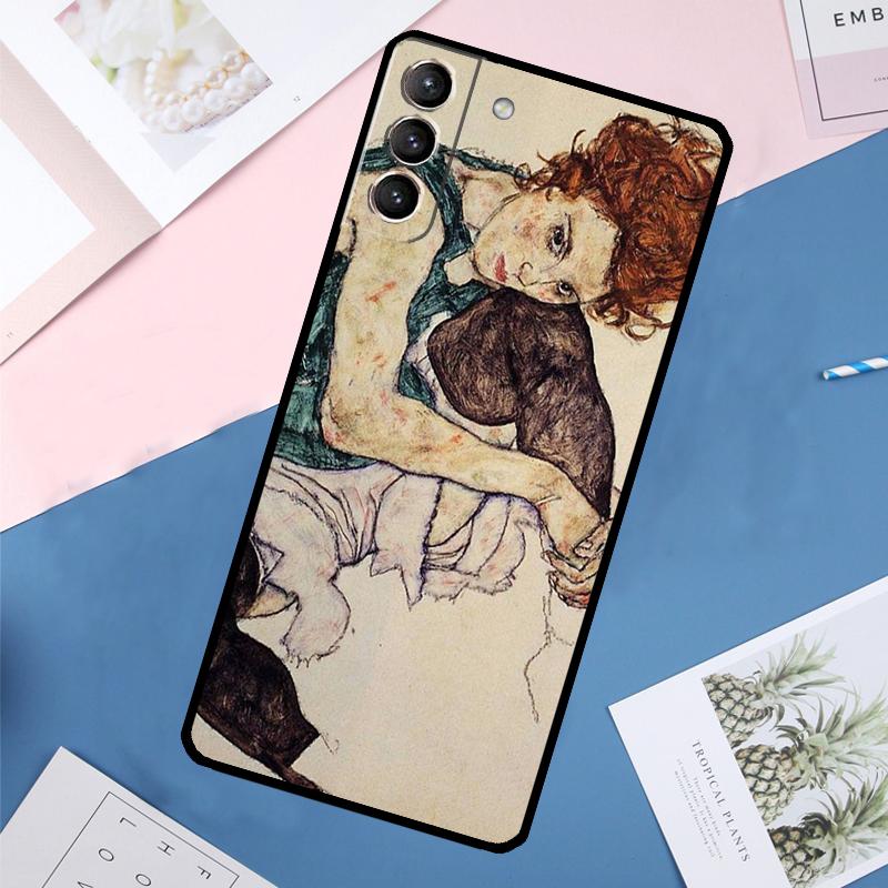 Egon Schiele Art Case For Samsung Galaxy S25 Ultra S21 S22 S24 S23 Ultra S9 S10 Plus S21 FE S25 FE Back Cover