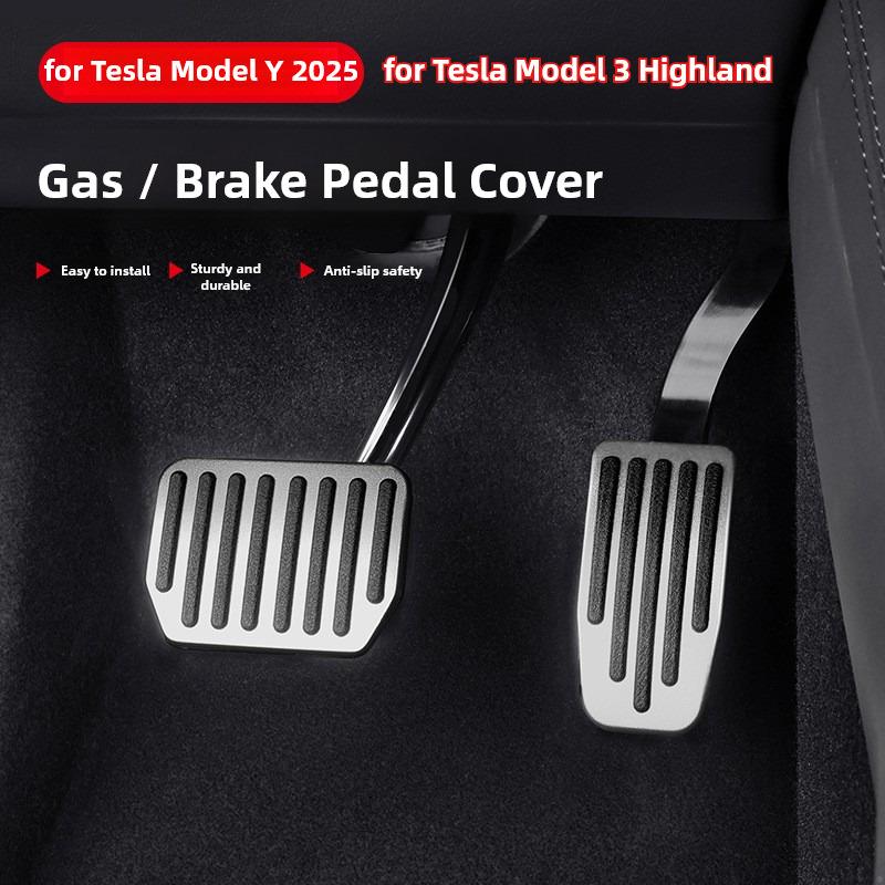 For Tesla Model 3 Y Highland Juniper 2025 2026 Foot Pedal Cover Accelerator Gas Fuel Pedal Brake Cover Aluminum Alloy Parts