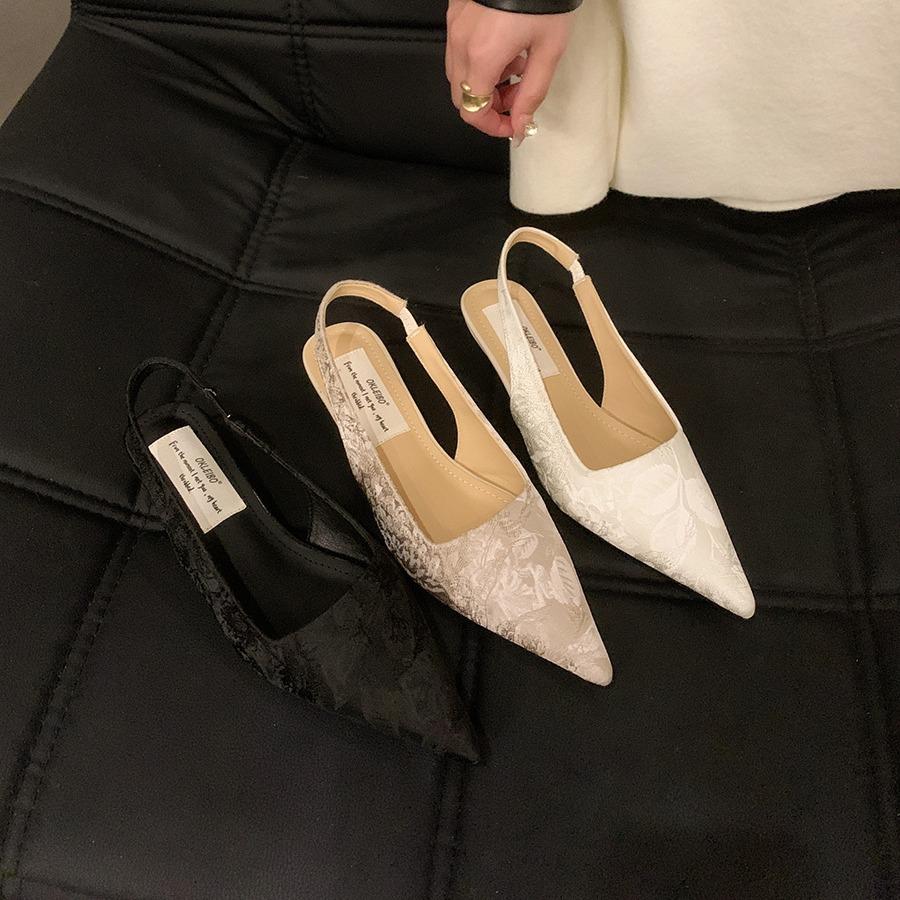 Nai Pai French Evening High Heel Retro Pointed Single Shoes Women's Shoes 2025 Summer New Chinese Beautiful Baotou Sandals