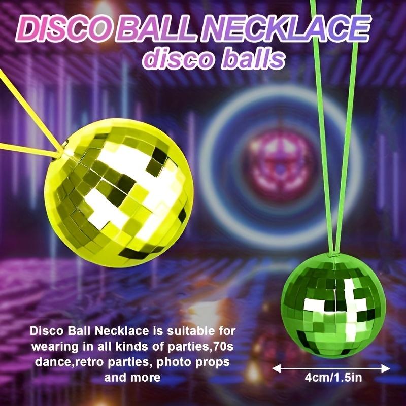 12pcs 6-Color Disco Ball Necklace - Perfect For Balls, Parties And Graduation Ceremonies