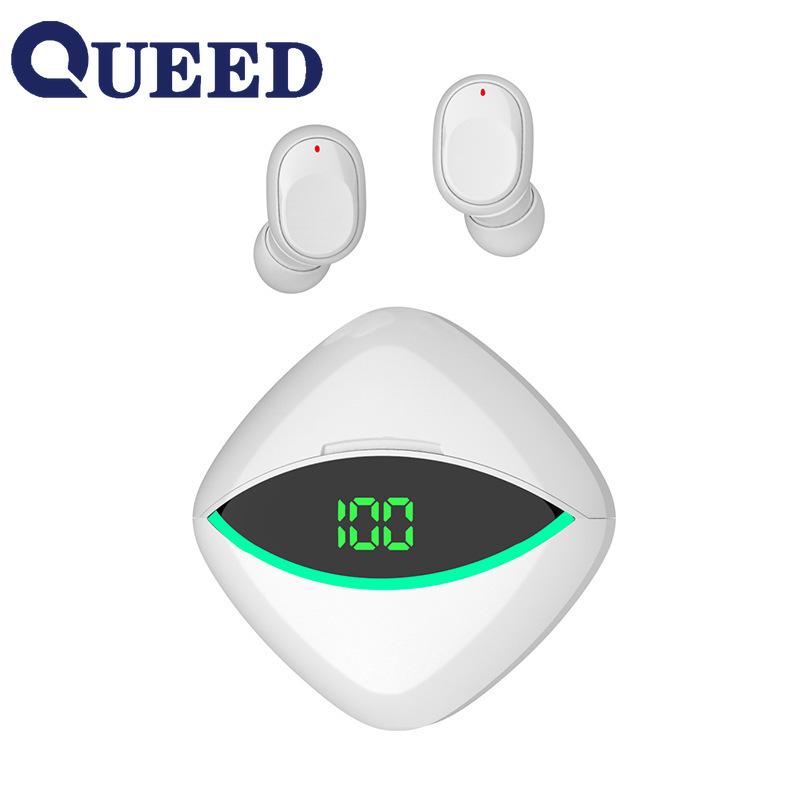 

Беспроводные бинауральные мини-спортивные Bluetooth-наушники с цифровым дисплеем белый