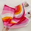 Imitation Silk Striped Print Square Scarf For Women, Bandana Decorative Scarf,Hair Band,Head Band For Dressing Up Your Look