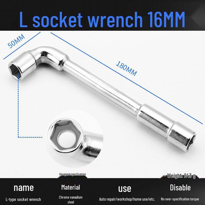 L-Shaped Hex Socket Wrench Set with Double-Ended Elbow and Perforated Pipe Wrench.