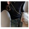 Women's Autumn And Winter Solid Color T Shirt With Brushed Long Sleeved Base Underneath