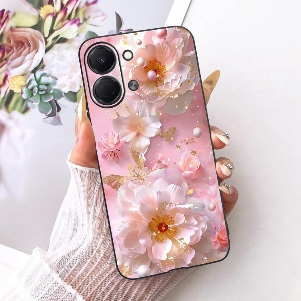 For Tecno Spark Go 3 Case Cover Fashion Butterfly Luxury Cute Painted Black Silicone Bumper For Tecno Spark Go3 KN3 Phone Casing