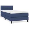 VidaXL Lit à sommier tapissier avec matelas Bleu 100x200 cm Tissu - Modèle 3140039