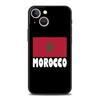 Morocco Flag Soccer Luxury Protection Soft Phone Case For iPhone 13 15 14 12 11 Pro MAX XR X SE XS 7 8 Plus Black Full Cover