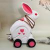Wooden Craft Toy Car With Cute Bunny Design For Kids And Home Decor