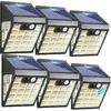 6Pack Brighter Solar Fence Lights,160LEDs Motion Sensor Outdoor Lights Solar Powered With 3 Lighting Modes, Easy Setup Motion Detector Wall Lights